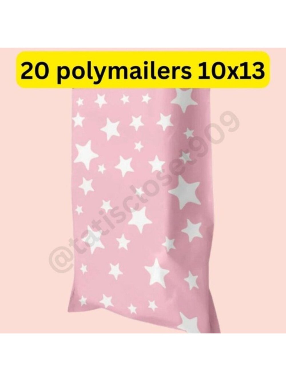 20 Pink White Star Poly